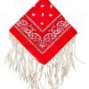 Lenço Vermelho Triangular Ocidental De Cowboy C/ Franjas Brilhantes-5892 - Image 2